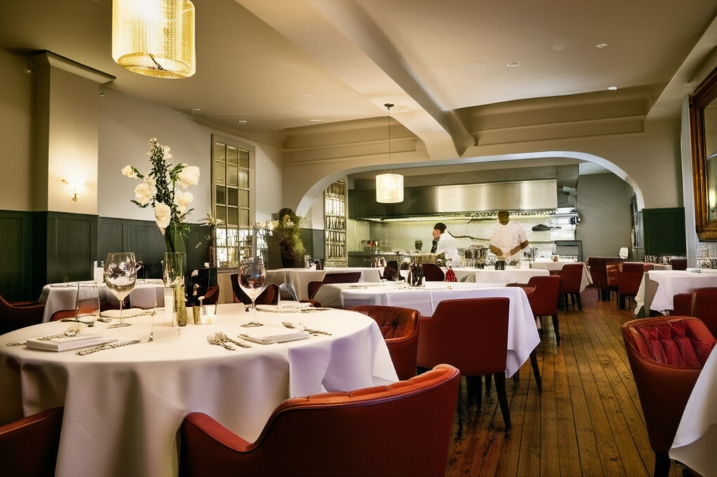 Upscale restaurant interior in Charleston