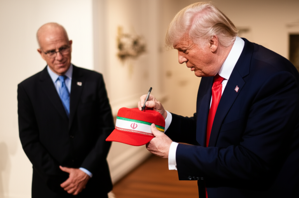 Trump Signs Iran Hat as Graham Weighs Foreign Policy Impact